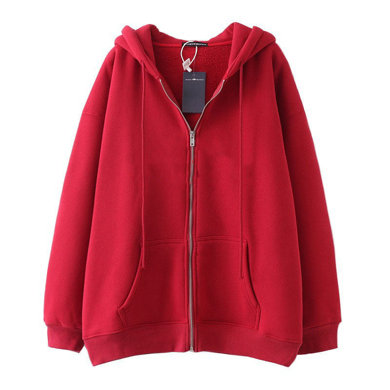 Dame oversized hoodie jakke med praktiske lommer Skovae