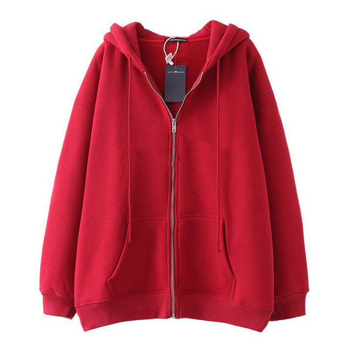 Dame oversized hoodie jakke med praktiske lommer Skovae