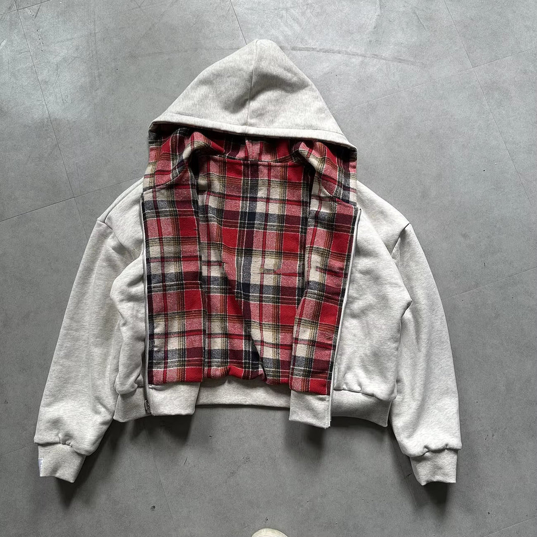 Kvinders afslappede hoodie-jakke med ternet for Stilla
