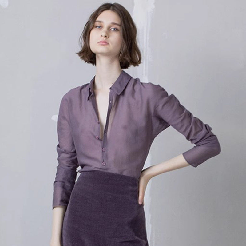 Dame elegant og transparent bluse Stilla