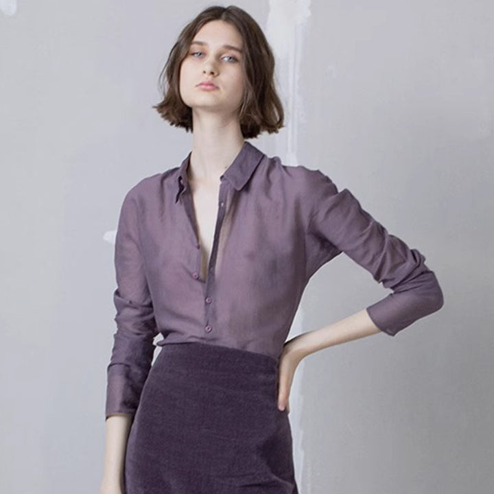 Dame elegant og transparent bluse Stilla