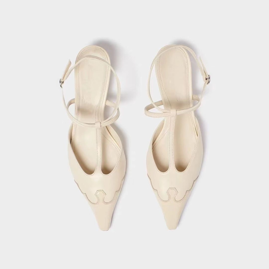 Femme Spids-tå Slingback Sko med kunstnerisk Udsnit-design Stilla