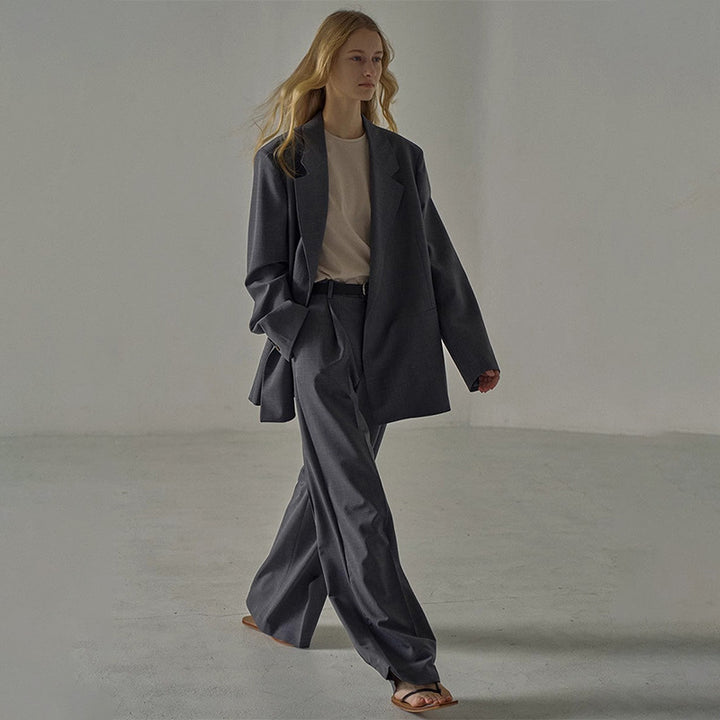 Dame Elegant Oversized Blazer med Noble Cut Stilla
