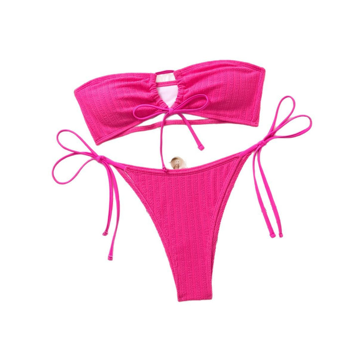 Dame Bandeau-bikini med rynkning Skovae