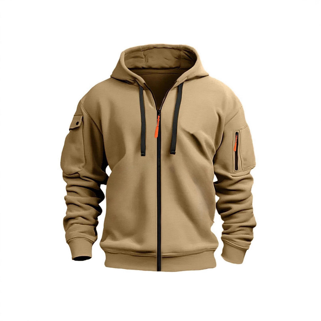 Herre hoodie jakke med funktionelle lynlås lommer og moderne snit Skovae