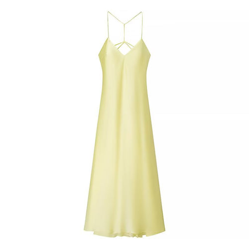 Femme Spaghetti-strop maxi kjole med kryds-bagdetalje Stilla