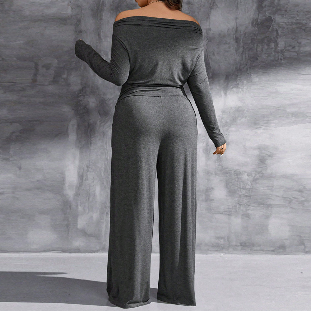 Dame casual todelt med bred pasform og off-shoulder design Stilla