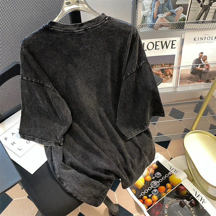 Dame Oversized T-shirt med Bunny-motiv Stilla