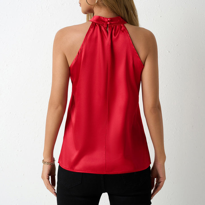 Dame Elegant strapless bluse med satin-finish Skovae