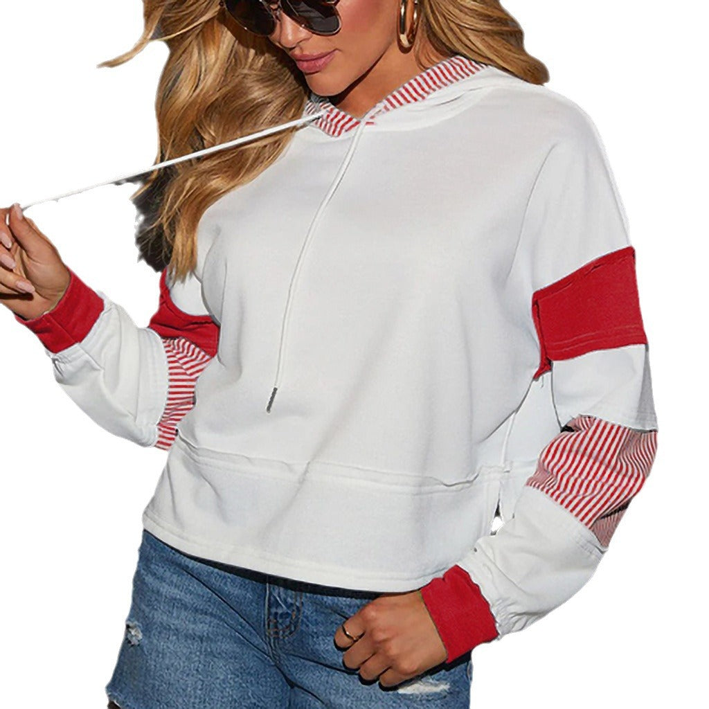 Dame afslappet hætte sweatshirt med kontrasterende ærme designs og trendy snit Stilla