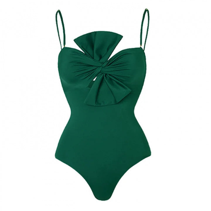 Dameonepiece badedragt med justerbare stropper og elegant drapering Skovae