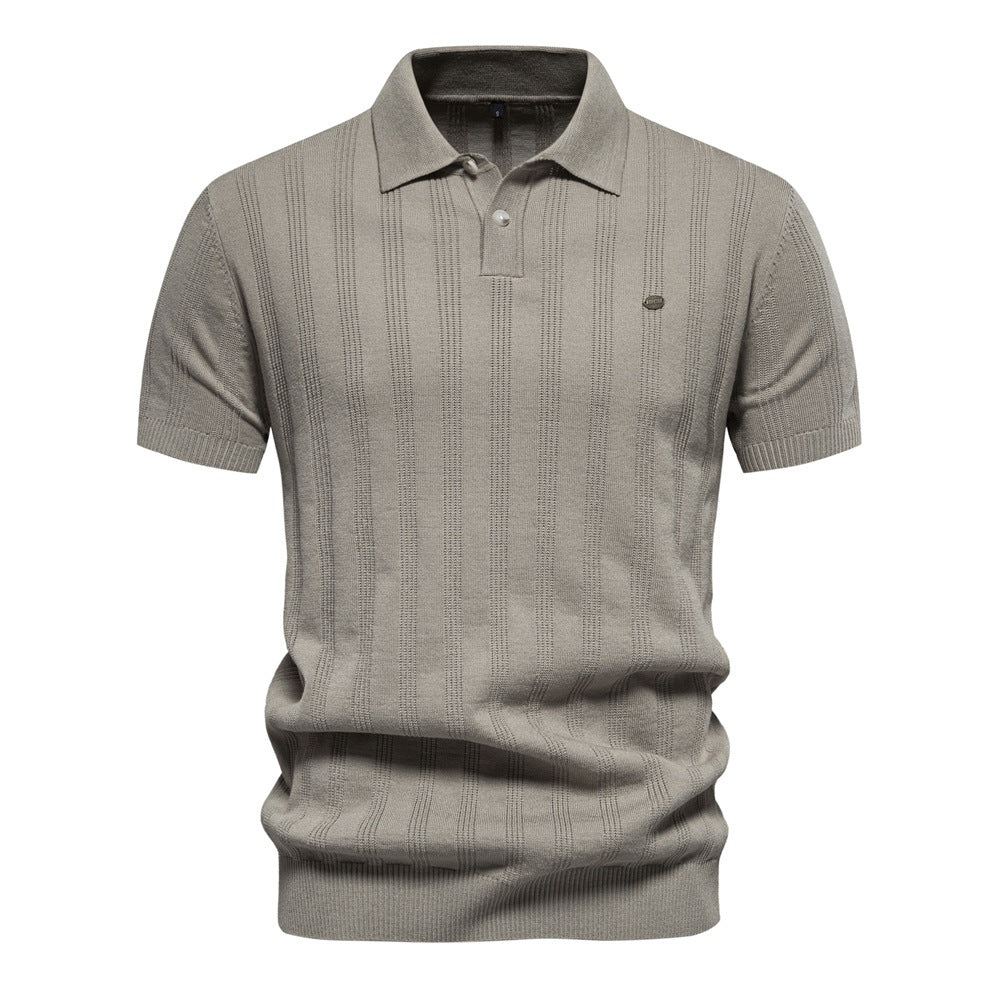 Herrer kortærmet poloshirt med struktureret ribmønster Stilla