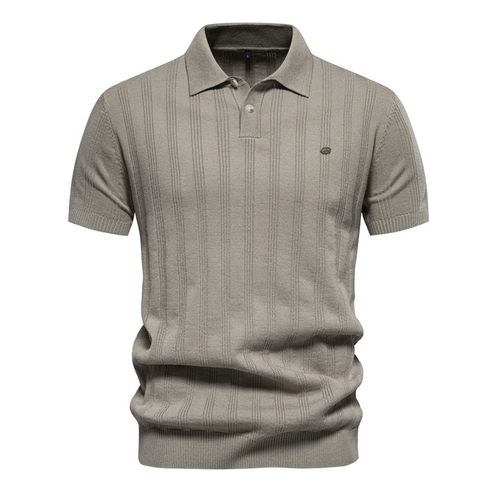 Herrer kortærmet poloshirt med struktureret ribmønster Stilla