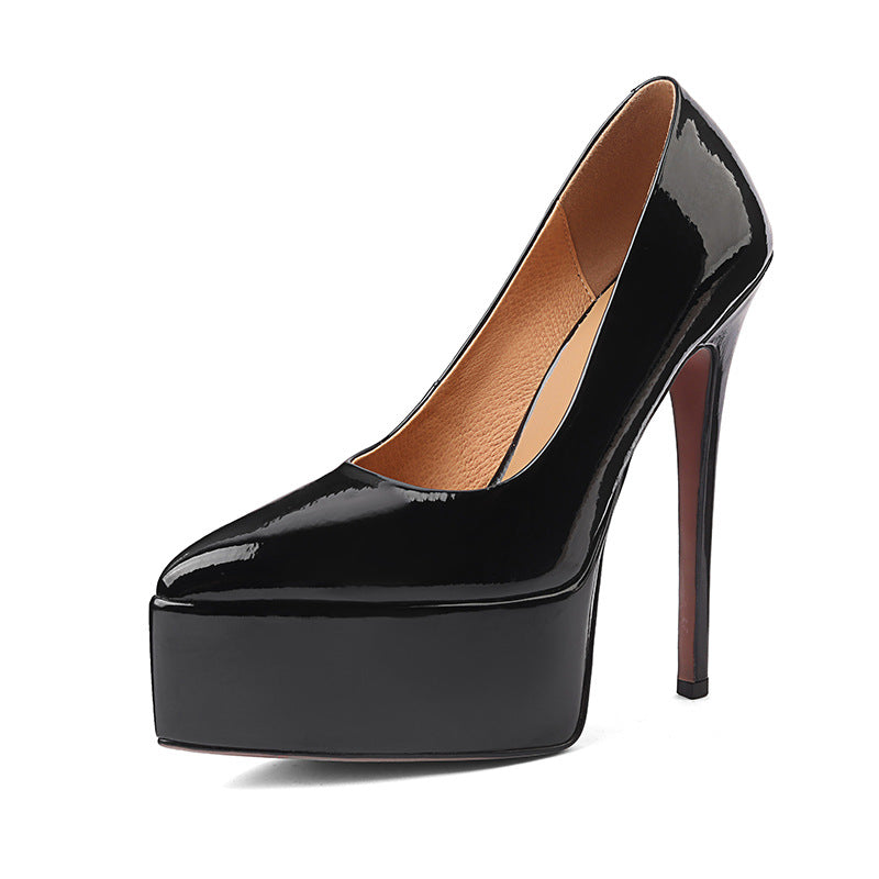 Femme Højglans Platform Stiletto Pumps Stilla