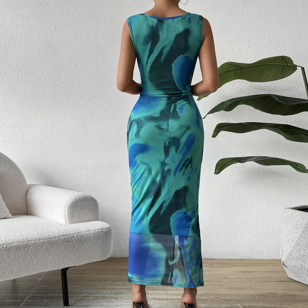 Dame tætsiddende Maxikjole med raffinerede draperinger Stilla