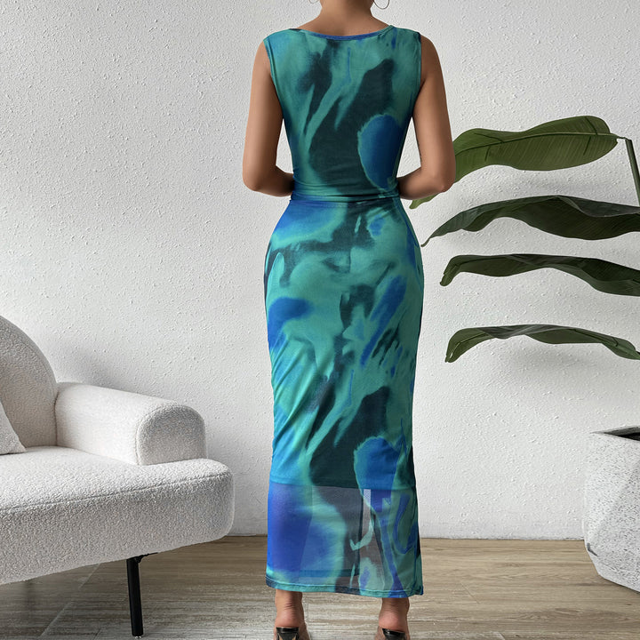 Dame tætsiddende Maxikjole med raffinerede draperinger Stilla