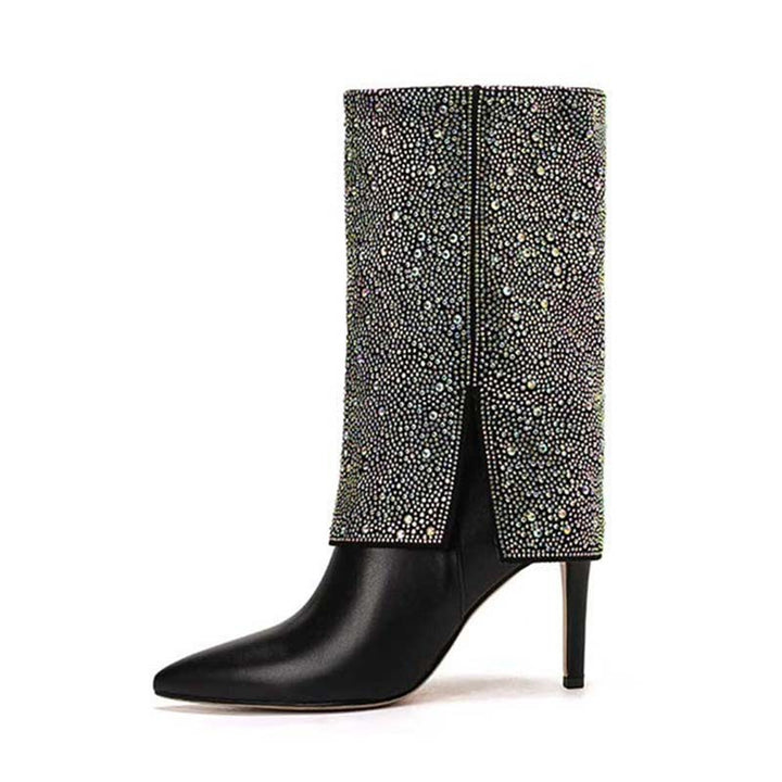 Femme med rhinsten dekoreret stiletto støvletter Stilla