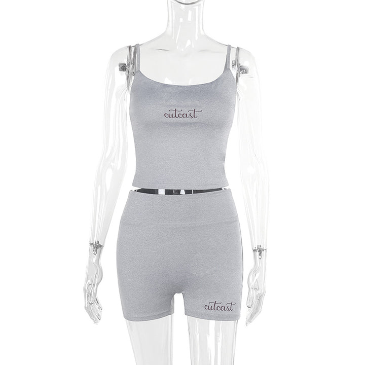 Dame sporty crop top og shorts sæt Skovae