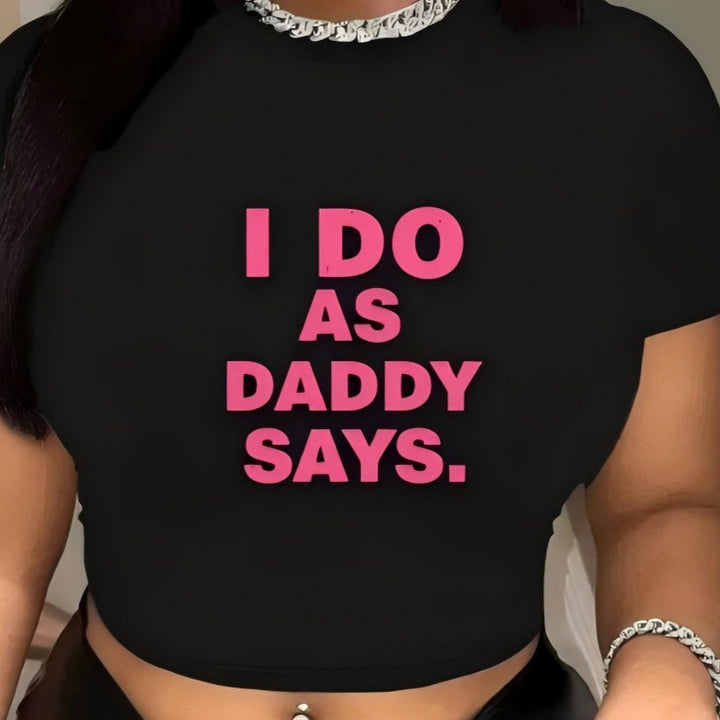 Dame Crop-T-Shirt med kreativt udtryksdesign Skovae