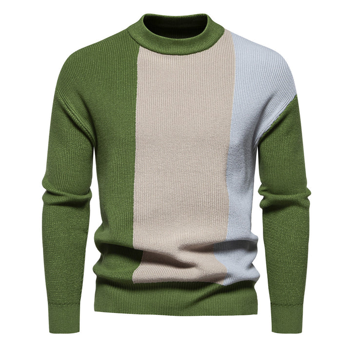 Stilfuld herre-farveblok-højhals-sweater Stilla