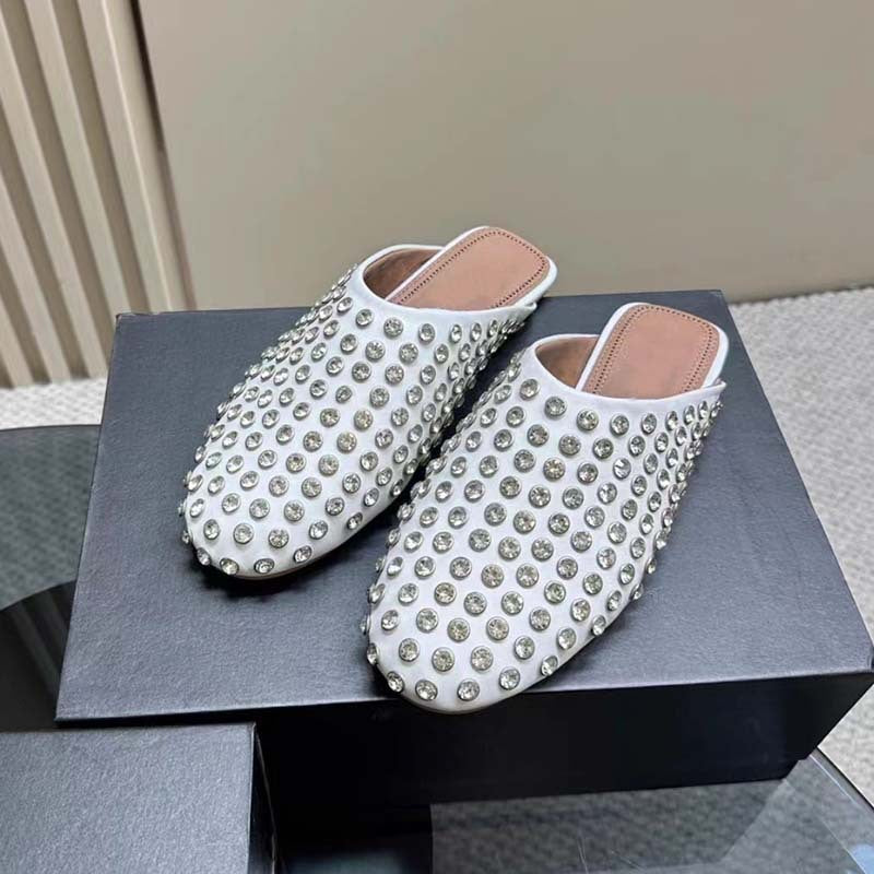 Dame med strass dekoreret slide mules Stilla