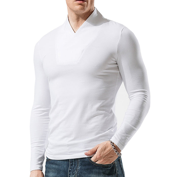 Herrer Langarmshirt med modisch Slidskrave Stilla