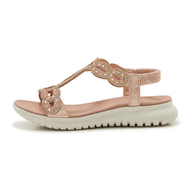 Dame mode toe separator sandaler med stabile dekorationer og dæmpende sål Stilla