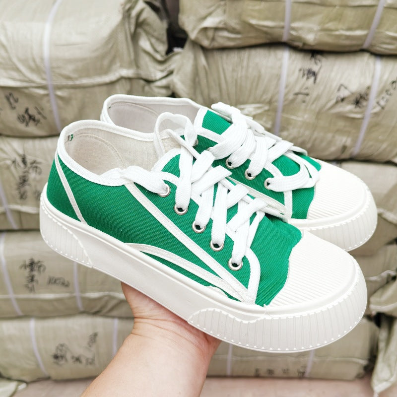 Femme Classic Canvas Snørebånd Sneakers med forhøjet sål Stilla