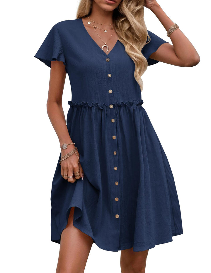 Dame Button-Down Udstillet Mini Kjole Stilla