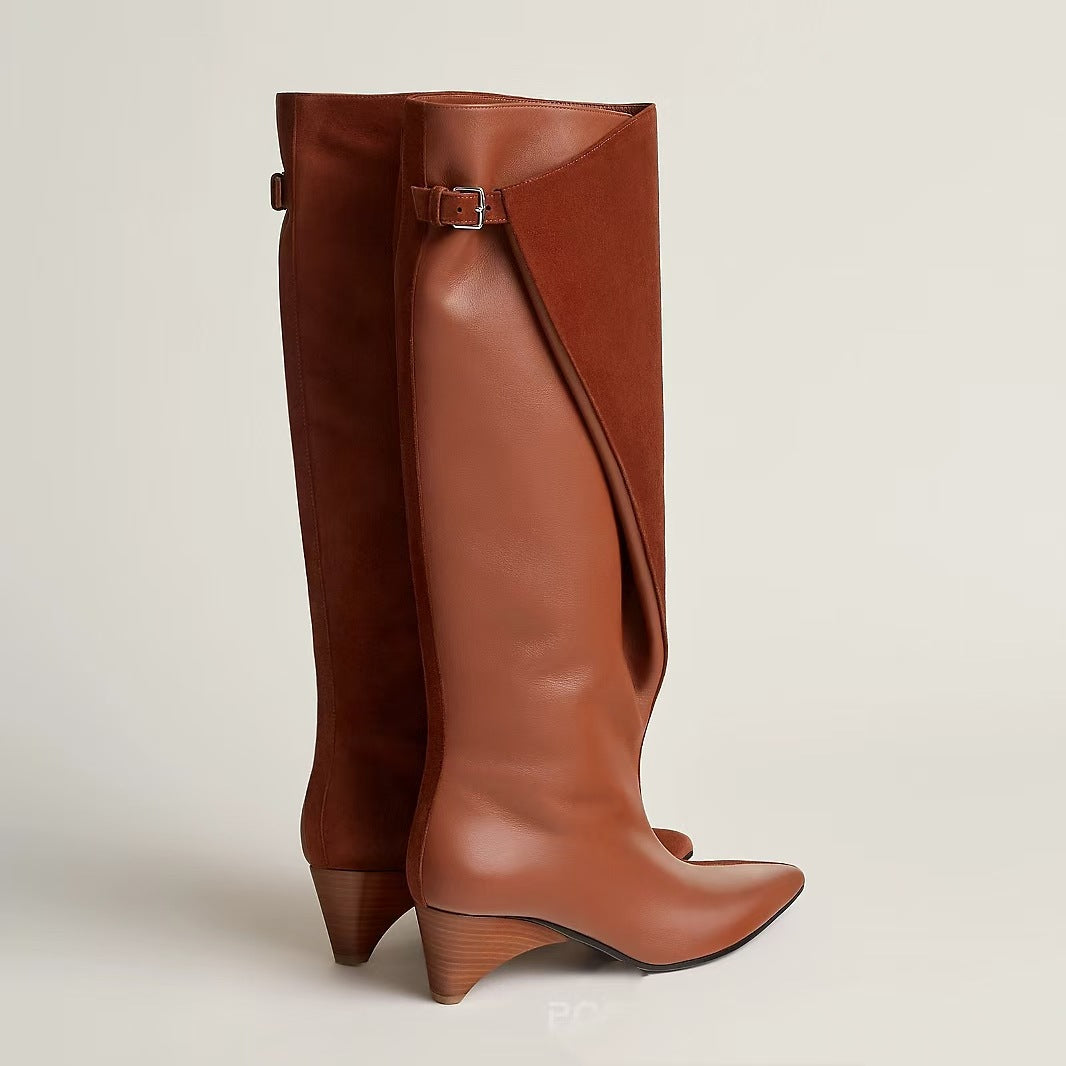 Femme Overknee-mode-støvler med unikt bånddesign Stilla