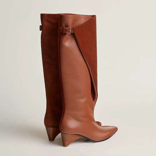 Femme Overknee-mode-støvler med unikt bånddesign Stilla