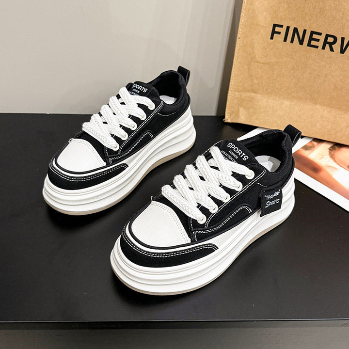 Dame Mode Sneakers med tyk sål og åndbar overfladestruktur Stilla