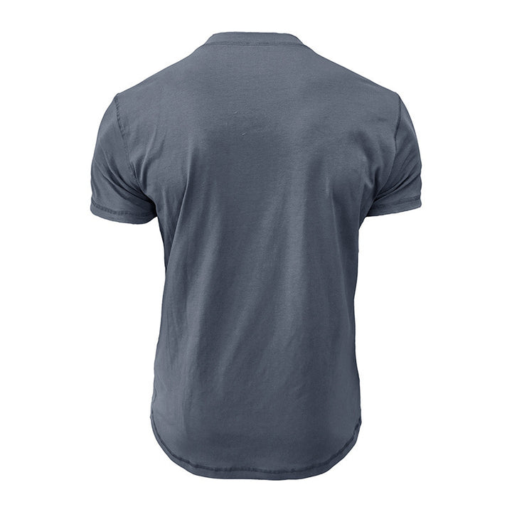 Herrer Henley-T-shirt med knaplukning og moderne pasform Stilla