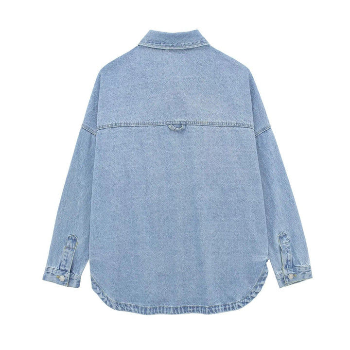 Stilla | Denim-jakke med revers langærmet denimjakke