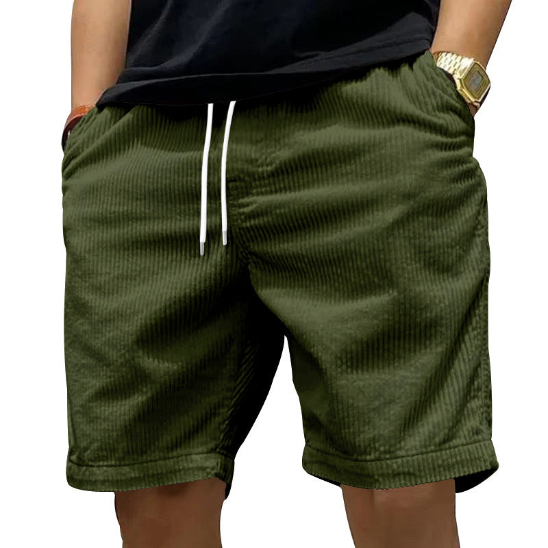 Herrer afslappede Cordshorts med elastisk talje og sidelomme Stilla