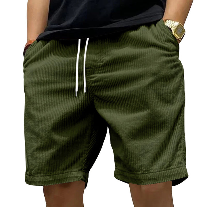 Herrer afslappede Cordshorts med elastisk talje og sidelomme Stilla