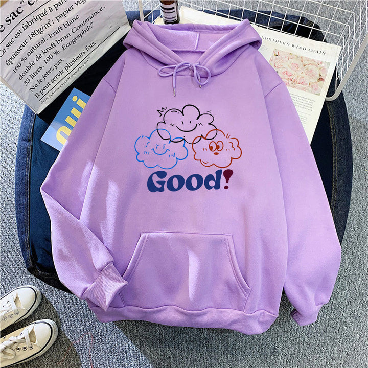 Kvendes hoodie med legende sky design Skovae