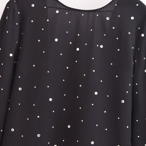 Femme Elegante Bluse med lange ærmer og palietdetalje Stilla