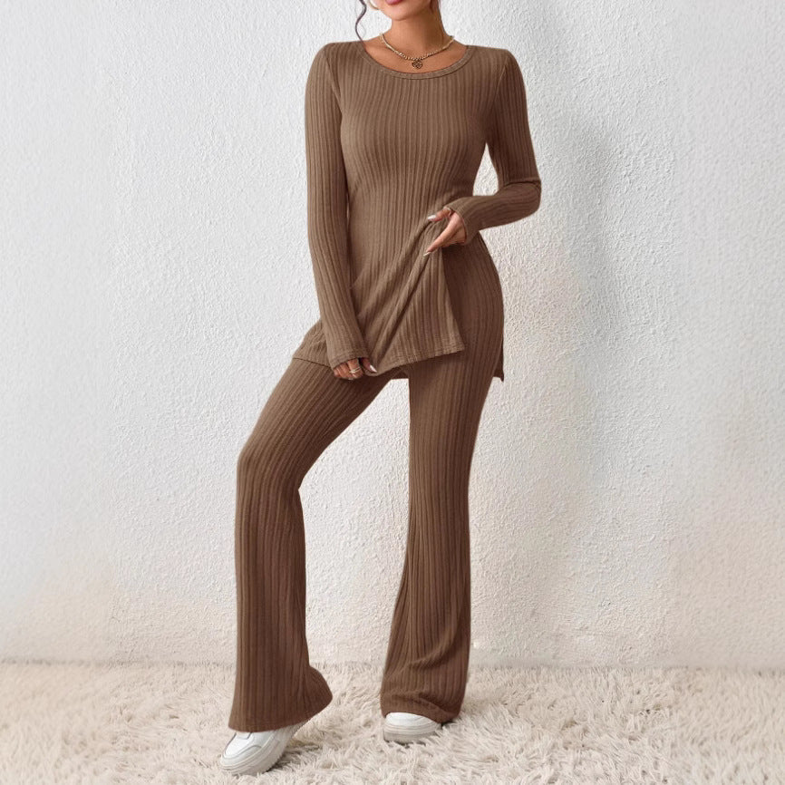 Dame Kombi-Loungewear med langt top og udvidede ben Stilla
