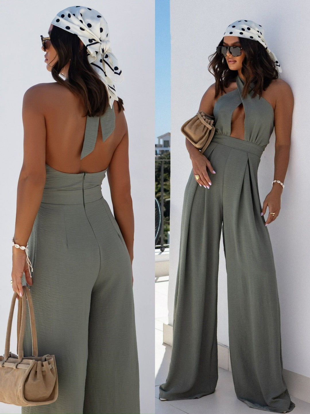 Dame Halter-Nakke Cut-Out Jumpsuit Stilla