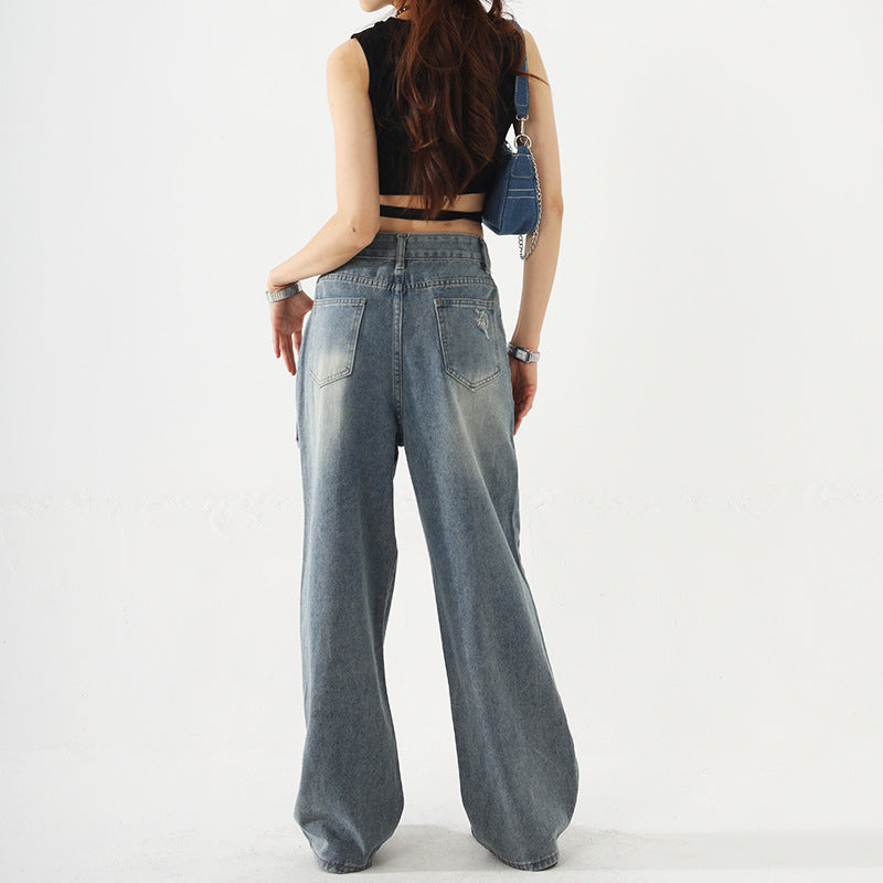 Dame Distressed Relaxed Fit Jeans Stilla
