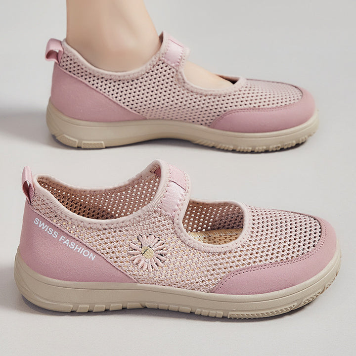 Dame Åndbare Mary Jane Sneakers med elastisk Rem Stilla