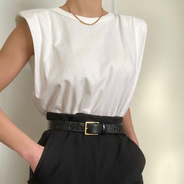 Damer Oversize T-shirt med skulderpuder Stilla