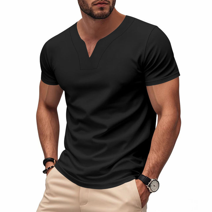 Herrer Sportslig V-Uden V-hals T-shirt i åndbart materiale Stilla