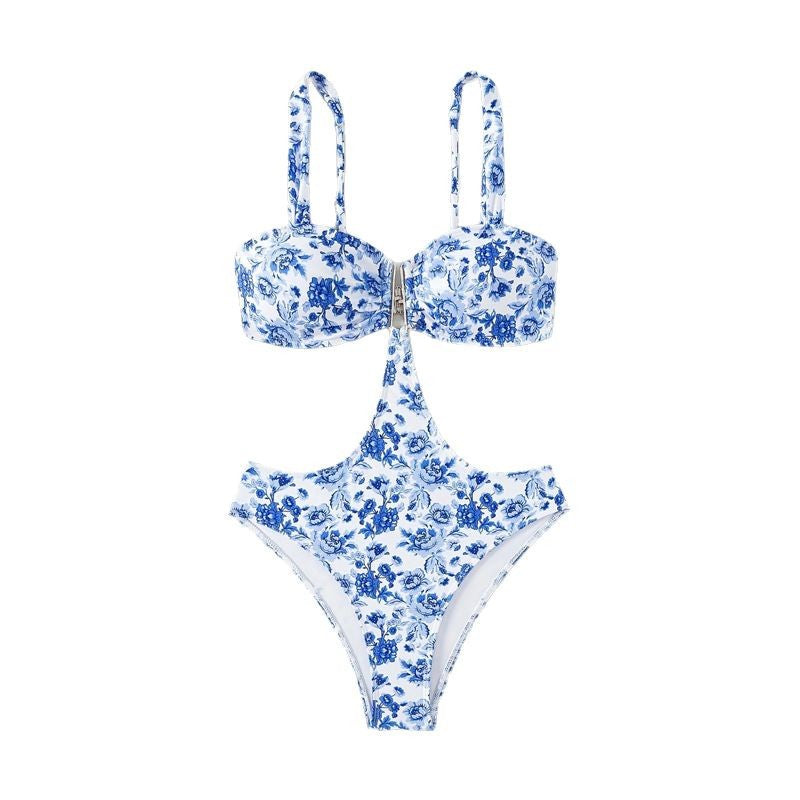 Damer Floral Mønster Højskåret Bikini-Sæt Stilla
