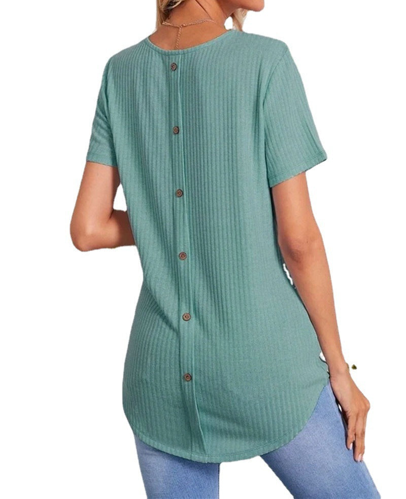 Dame Relaxed Fit Rib-T-Shirt Stilla