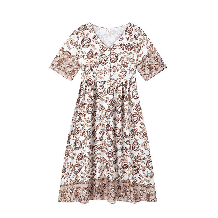 Dame Floral Print A-linie Sommerkjole Stilla