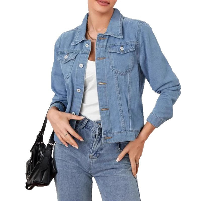 Dame Denimjakke i moderne snit med trendy detaljer Stilla
