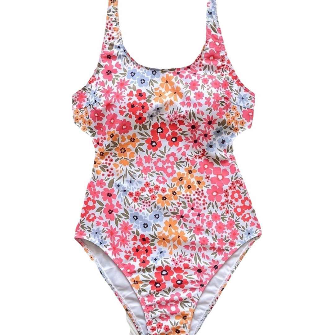 Dame Floral Print Højskåret Én-dels Badedragt Stilla