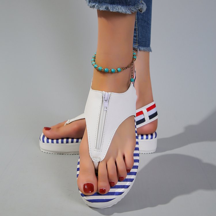 Dame Zehentrenner-sandaler med moderigtigt zippers-design og polstret sål Stilla